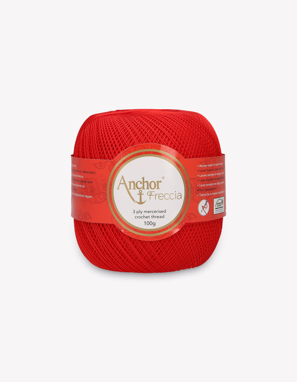Anchor Freccia 16 Crochet Yarn 3ply 100g Ball - Red (0046)