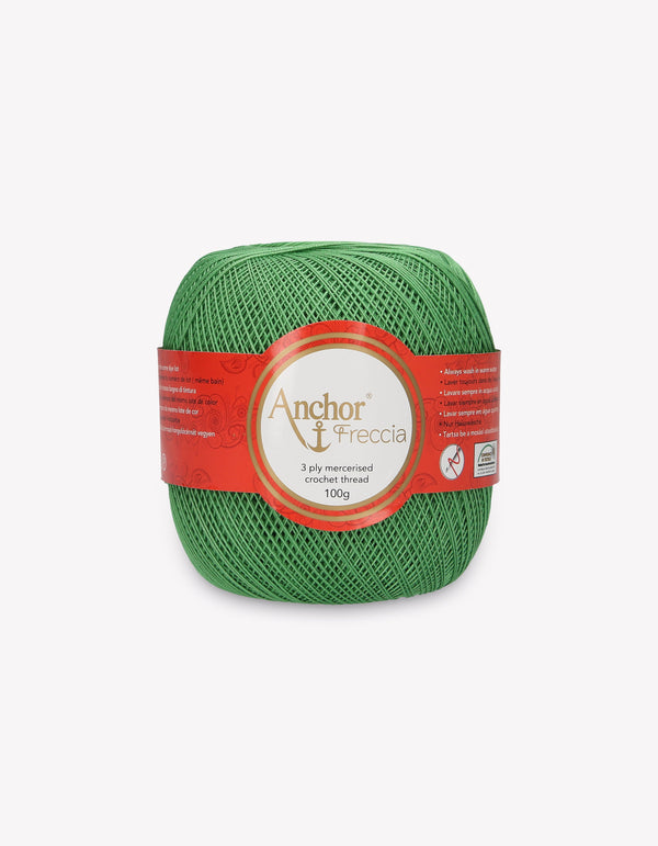 Anchor Freccia 16 Crochet Yarn 3ply 100g Ball - Leaf Green (0242)