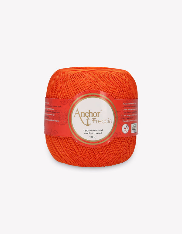 Anchor Freccia 16 Crochet Yarn 3ply 100g Ball - Orange (0330)
