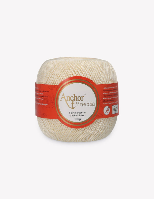 Anchor Freccia 16 Crochet Yarn 3ply 100g Ball - Cream (6650)