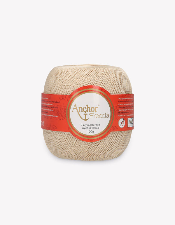 Anchor Freccia 20 Crochet Yarn 3ply 100g Ball - Beige (0387)