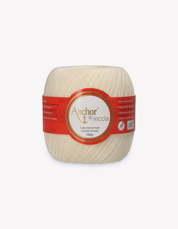 Anchor Freccia 25 Crochet Yarn 3ply 100g Ball - Cream (6650)