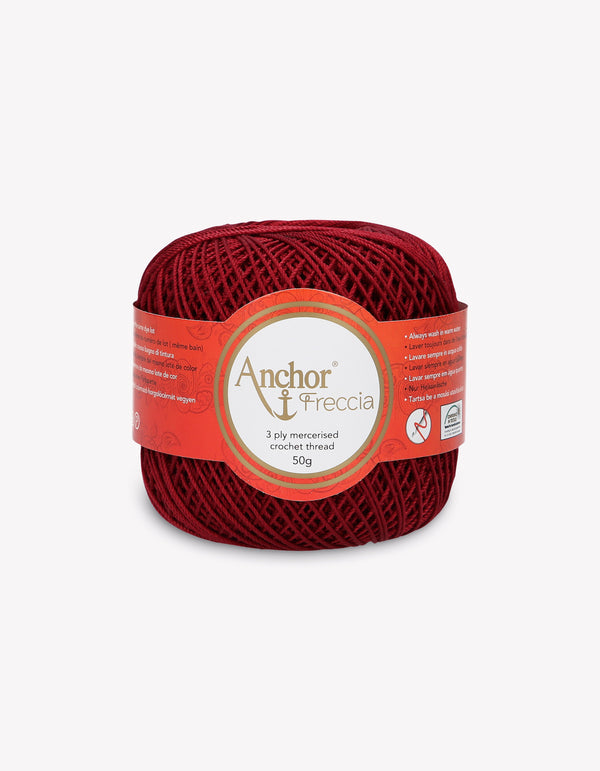 Anchor Freccia 6 Crochet Yarn 3ply 50g Ball - Wine Red (0044)
