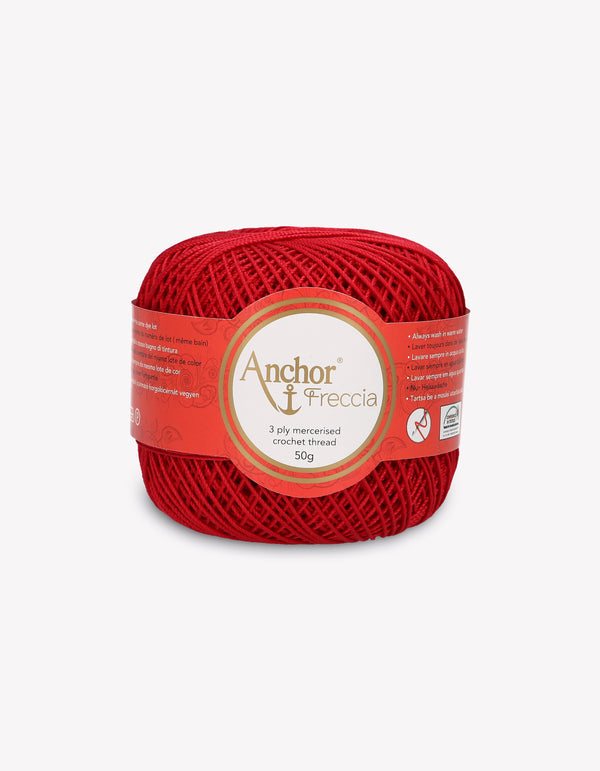 Anchor Freccia 6 Crochet Yarn 3ply 50g Ball - Dark Red (0047)