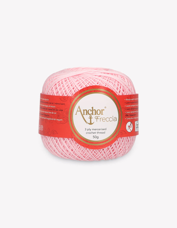 Anchor Freccia 6 Crochet Yarn 3ply 50g Ball - Light Pink (0048)