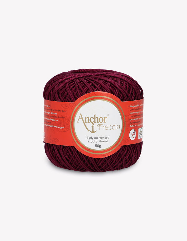 Anchor Freccia 6 Crochet Yarn 3ply 50g Ball - Burgundy (0072)