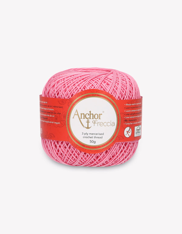 Anchor Freccia 6 Crochet Yarn 3ply 50g Ball - Pink (0075)
