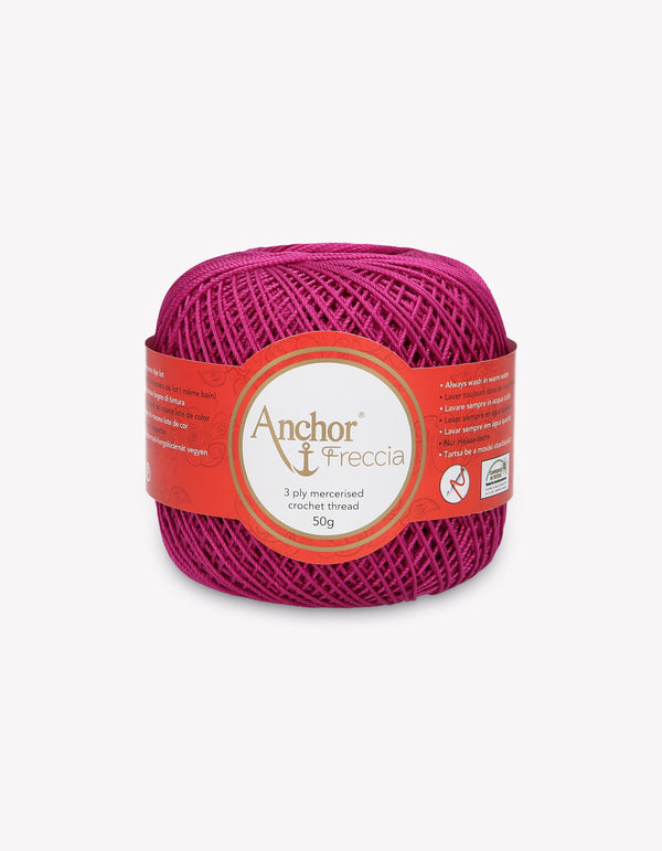 Anchor Freccia 6 Crochet Yarn 3ply 50g Ball - Bright Claret Red (0089)