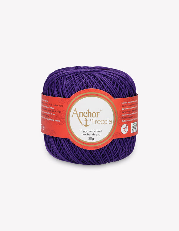 Anchor Freccia 6 Crochet Yarn 3ply 50g Ball - Dark Violet (0112)
