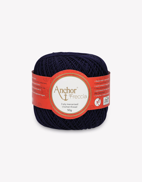 Anchor Freccia 6 Crochet Yarn 3ply 50g Ball - Dark Navy Blue (0127)