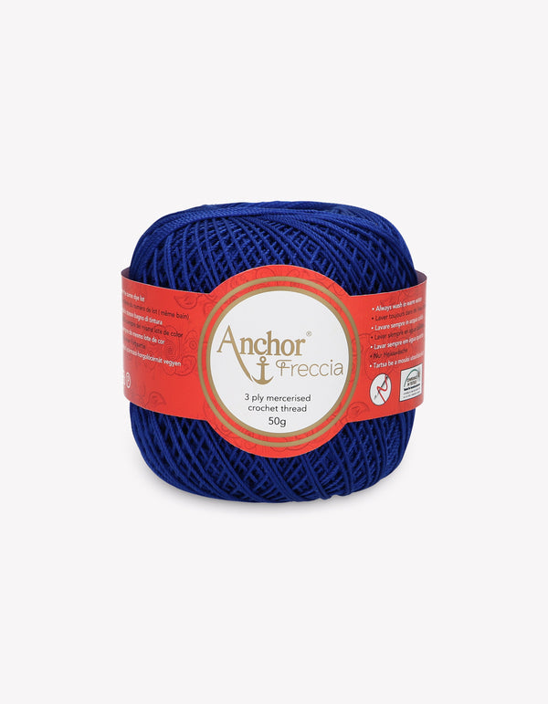 Anchor Freccia 6 Crochet Yarn 3ply 50g Ball - Dark Blue (0134)