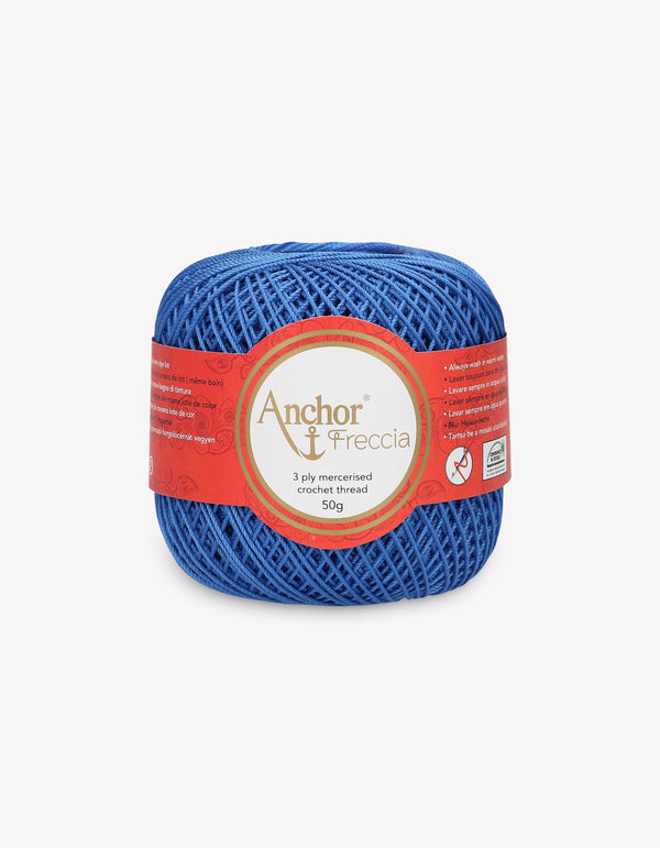 Anchor Freccia 6 Crochet Yarn 3ply 50g Ball - Mid Blue (0142)