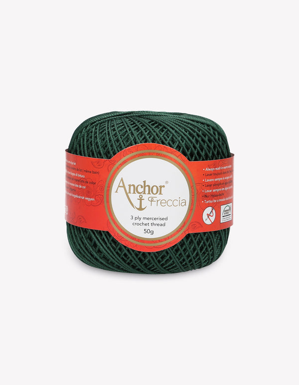 Anchor Freccia 6 Crochet Yarn 3ply 50g Ball - Dark Green (0218)
