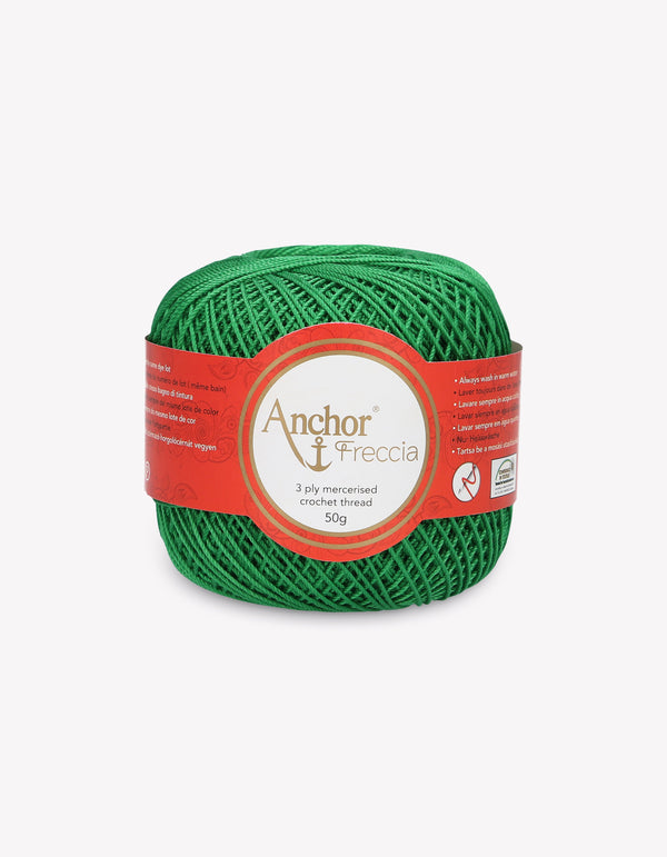 Anchor Freccia 6 Crochet Yarn 3ply 50g Ball - Green (0227)