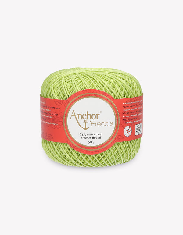 Anchor Freccia 6 Crochet Yarn 3ply 50g Ball - Pale Green (0253)