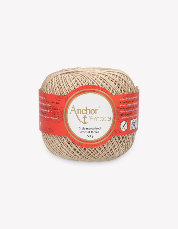 Anchor Freccia 6 Crochet Yarn 3ply 50g Ball - Beige Brown (0286)
