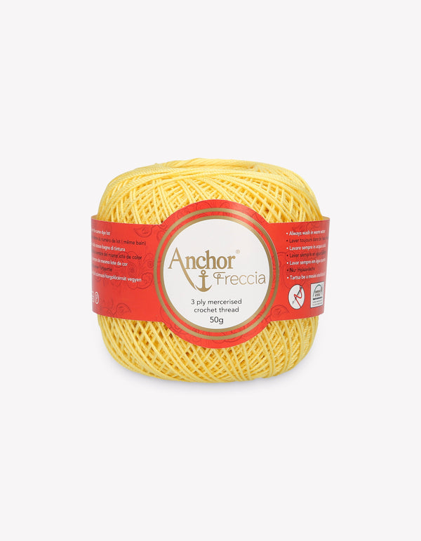 Anchor Freccia 6 Crochet Yarn 3ply 50g Ball - Pale Yellow (0293)