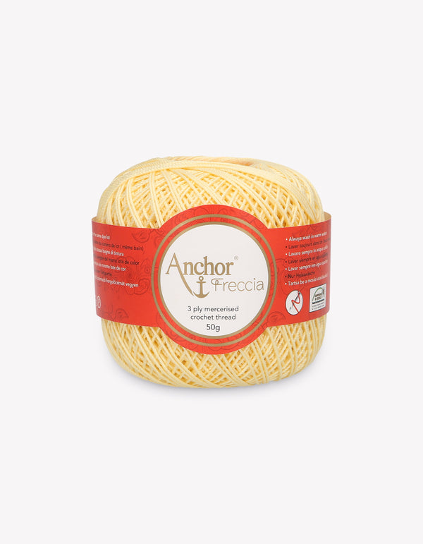 Anchor Freccia 6 Crochet Yarn 3ply 50g Ball - Cream Yellow (0300)