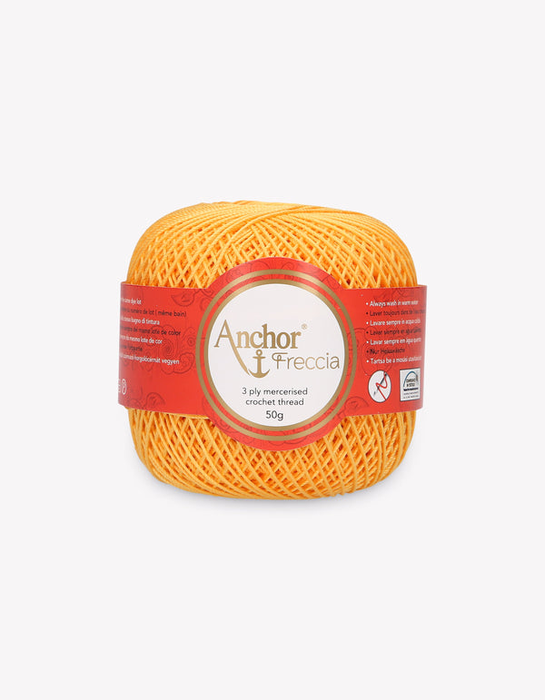Anchor Freccia 6 Crochet Yarn 3ply 50g Ball - Chrome Yellow (0302)