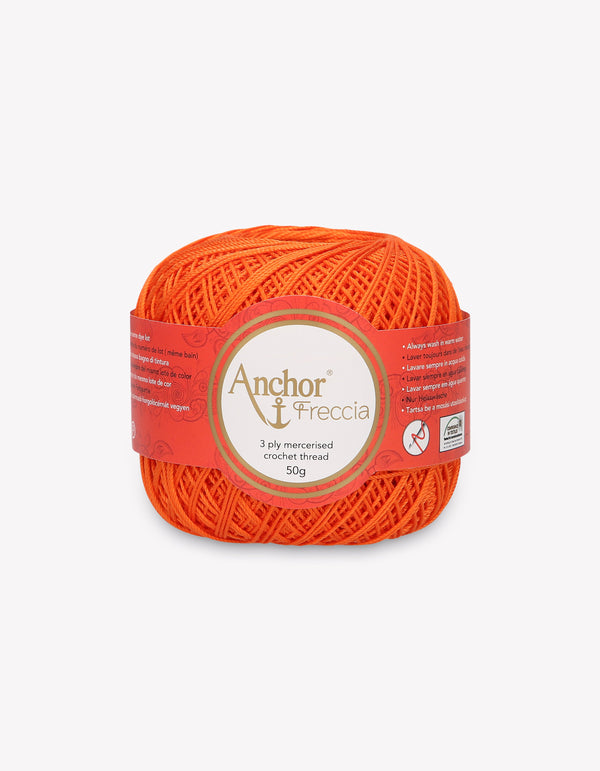 Anchor Freccia 6 Crochet Yarn 3ply 50g Ball - Orange (0330)