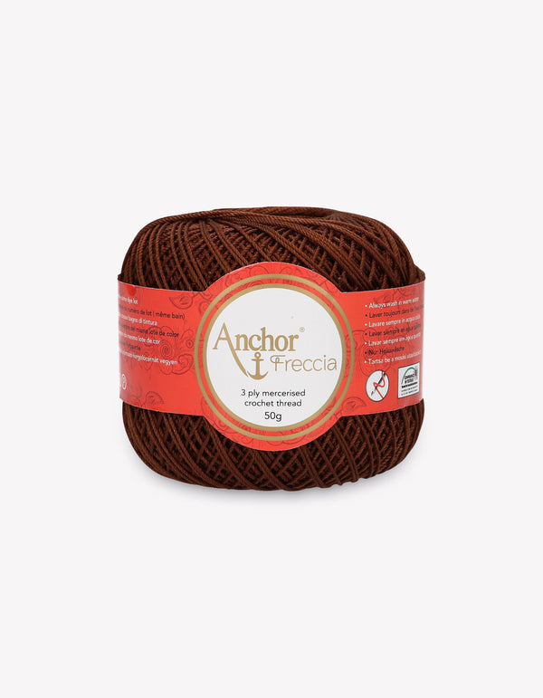 Anchor Freccia 6 Crochet Yarn 3ply 50g Ball - Dark Brown (0359)