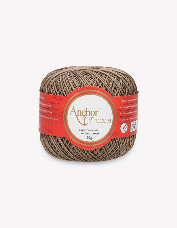 Anchor Freccia 6 Crochet Yarn 3ply 50g Ball - Light Brown (0392)