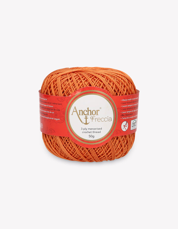 Anchor Freccia 6 Crochet Yarn 3ply 50g Ball - Dark Orange (1003)
