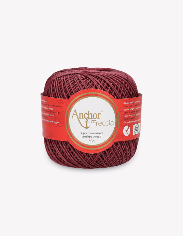 Anchor Freccia 6 Crochet Yarn 3ply 50g Ball - Wine (1019)