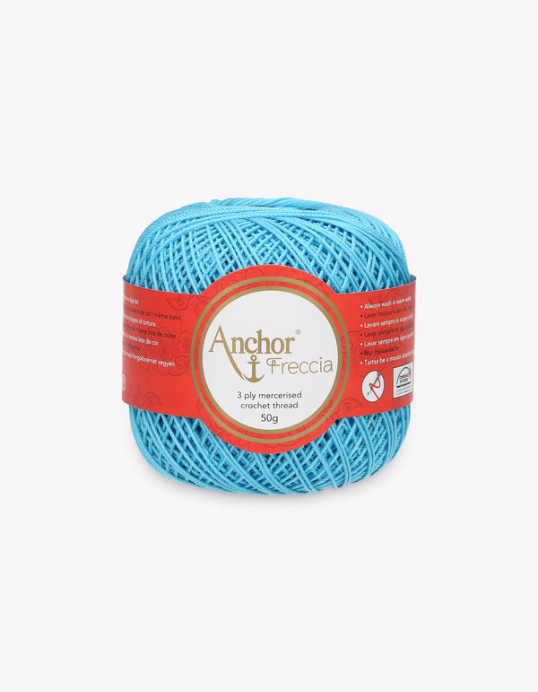 Anchor Freccia 6 Crochet Yarn 3ply 50g Ball - Aquamarine Blue (1442)