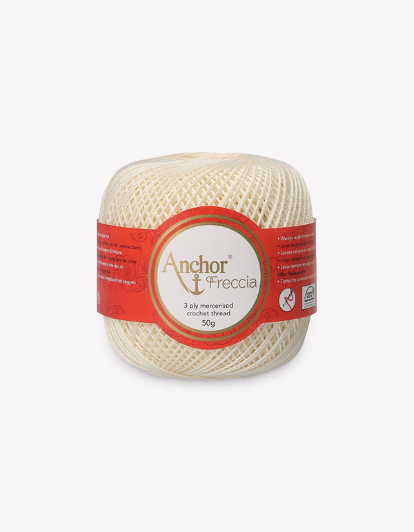 Anchor Freccia 6 Crochet Yarn 3ply 50g Ball - Cream (6650)