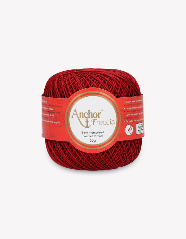 Anchor Freccia 6 Crochet Yarn 3ply 50g Ball - Red (8047)