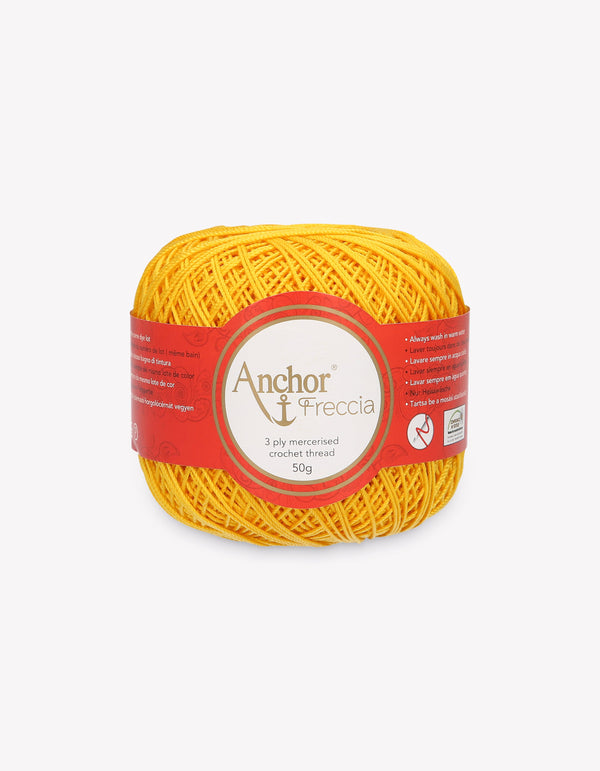 Anchor Freccia 6 Crochet Yarn 3ply 50g Ball - Dark Yellow (8298)