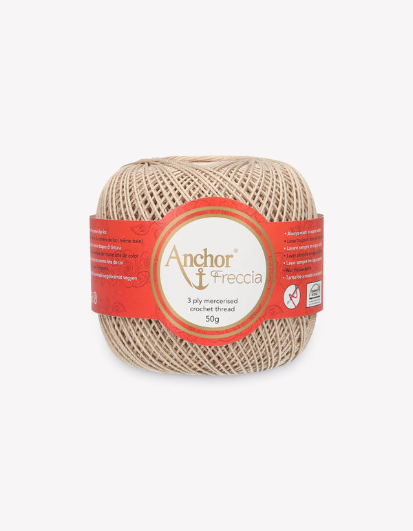 Anchor Freccia 8 Crochet Yarn 3ply 50g Ball - Beige Brown (0286)