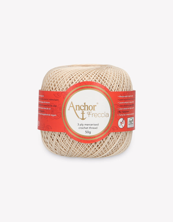 Anchor Freccia 8 Crochet Yarn 3ply 50g Ball - Beige (0387)