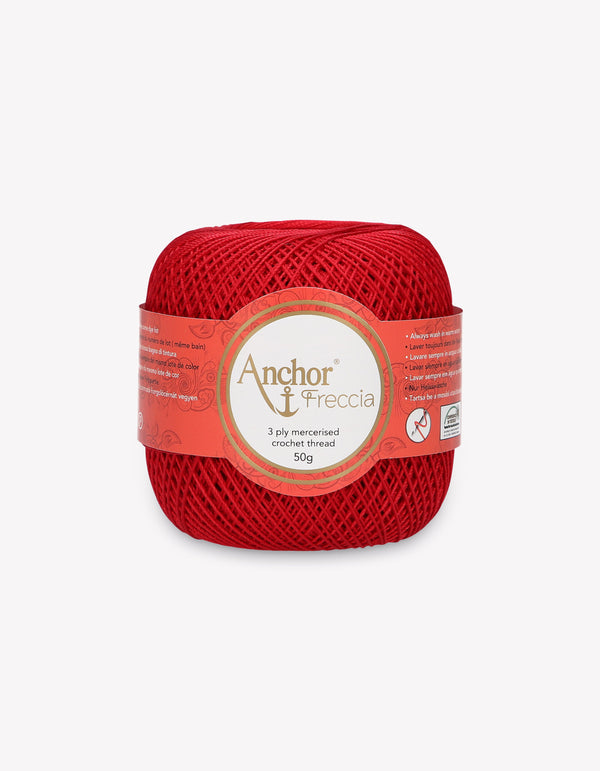 Anchor Freccia 12 Crochet Yarn 3ply 50g Ball - Dark Red (0047)
