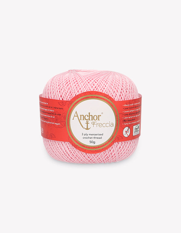 Anchor Freccia 12 Crochet Yarn 3ply 50g Ball - Light Pink (0048)