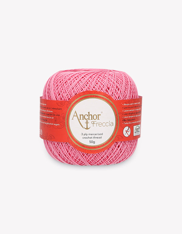 Anchor Freccia 12 Crochet Yarn 3ply 50g Ball - Pink (0075)