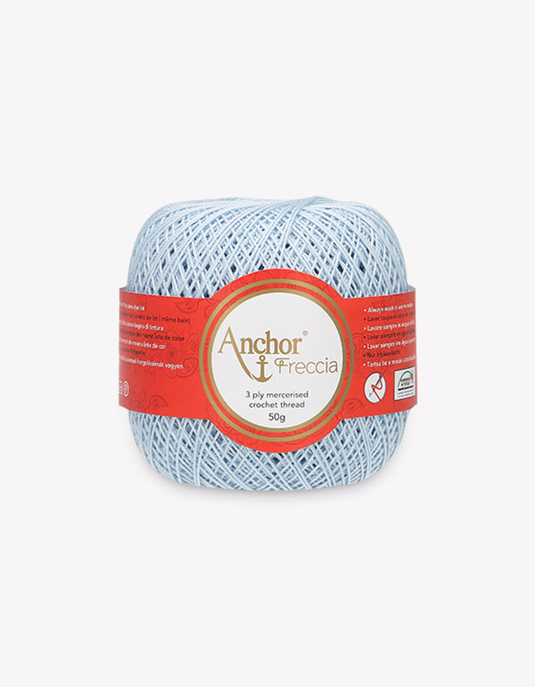 Anchor Freccia 12 Crochet Yarn 3ply 50g Ball - Pale Blue (0128)