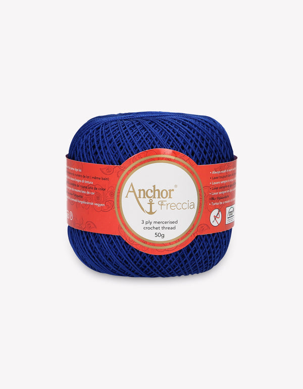 Anchor Freccia 12 Crochet Yarn 3ply 50g Ball - Dark Blue (0134)