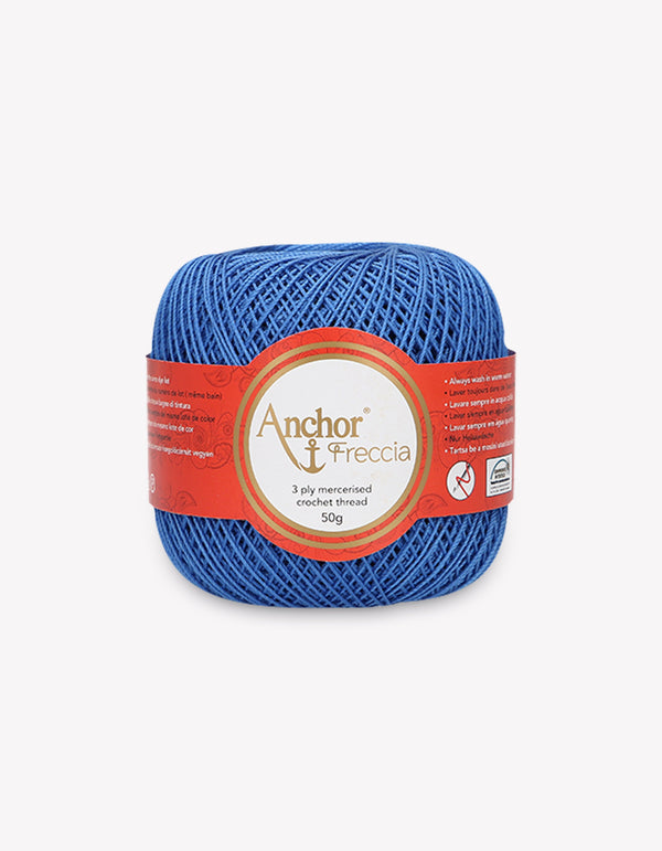 Anchor Freccia 12 Crochet Yarn 3ply 50g Ball - Mid Blue (0142)