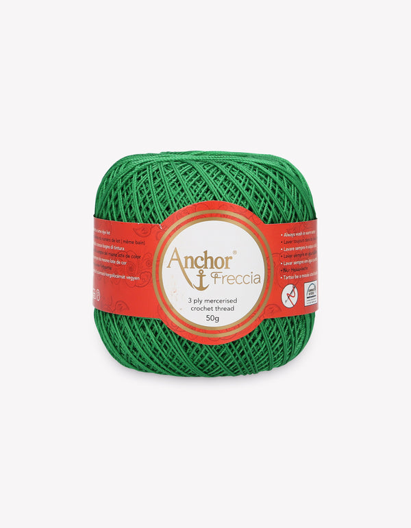 Anchor Freccia 12 Crochet Yarn 3ply 50g Ball - Green (0227)