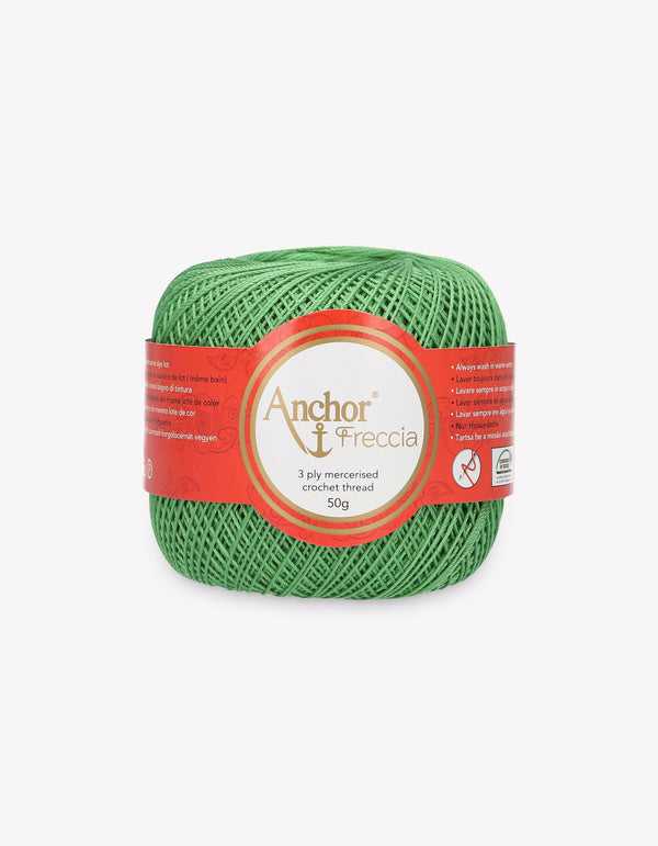 Anchor Freccia 12 Crochet Yarn 3ply 50g Ball - Leaf Green (0242)