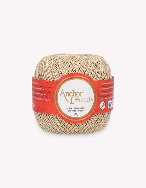Anchor Freccia 12 Crochet Yarn 3ply 50g Ball - Beige Brown (0286)