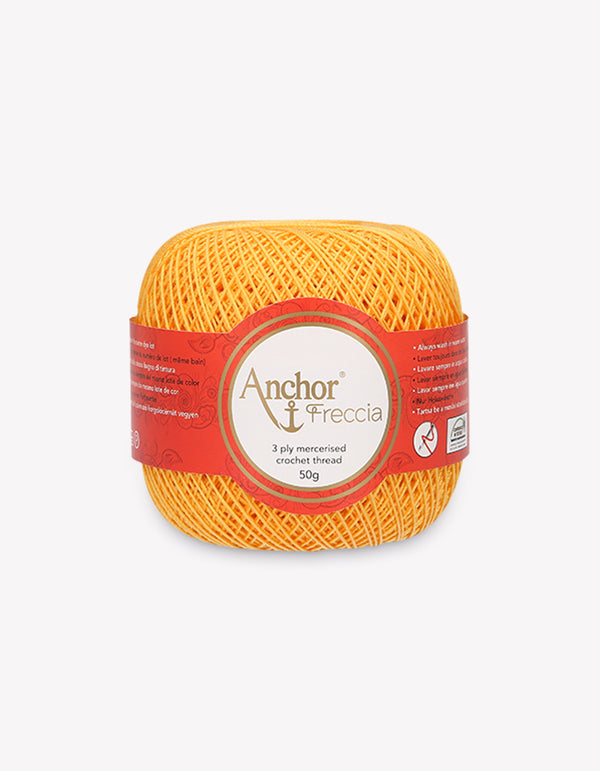 Anchor Freccia 12 Crochet Yarn 3ply 50g Ball - Chrome Yellow (0302)