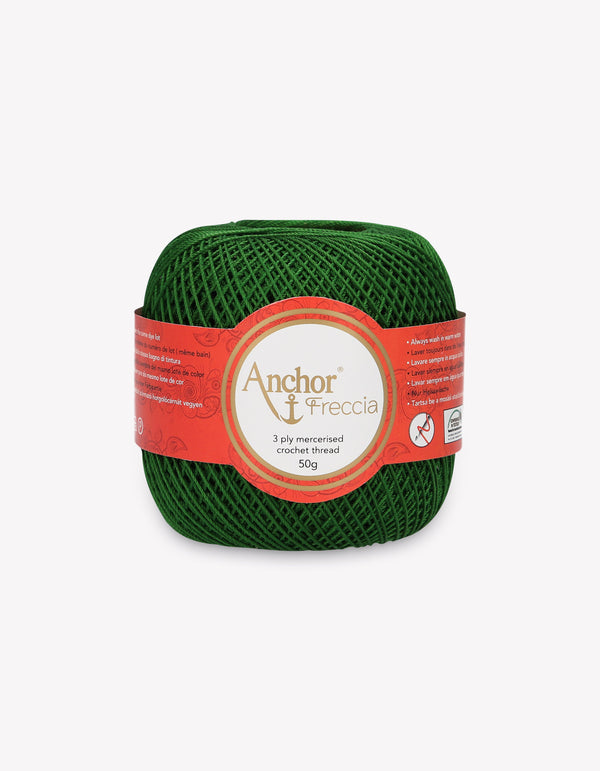 Anchor Freccia 12 Crochet Yarn 3ply 50g Ball - Dark Green (0322)
