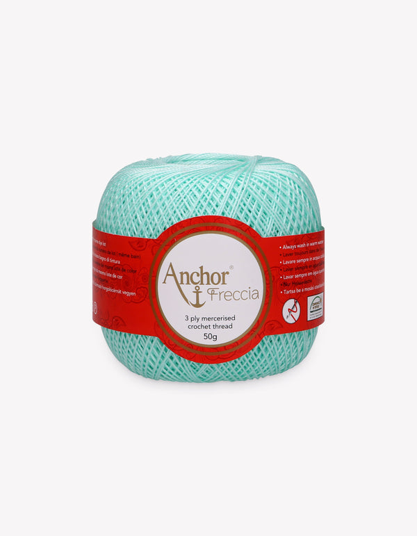 Anchor Freccia 12 Crochet Yarn 3ply 50g Ball - Light Turquoise (0385)