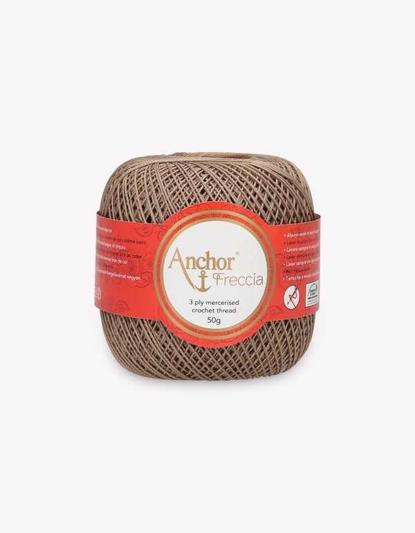Anchor Freccia 12 Crochet Yarn 3ply 50g Ball - Light Brown (0392)
