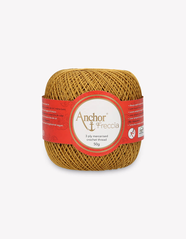 Anchor Freccia 12 Crochet Yarn 3ply 50g Ball - Dark Gold (0907)