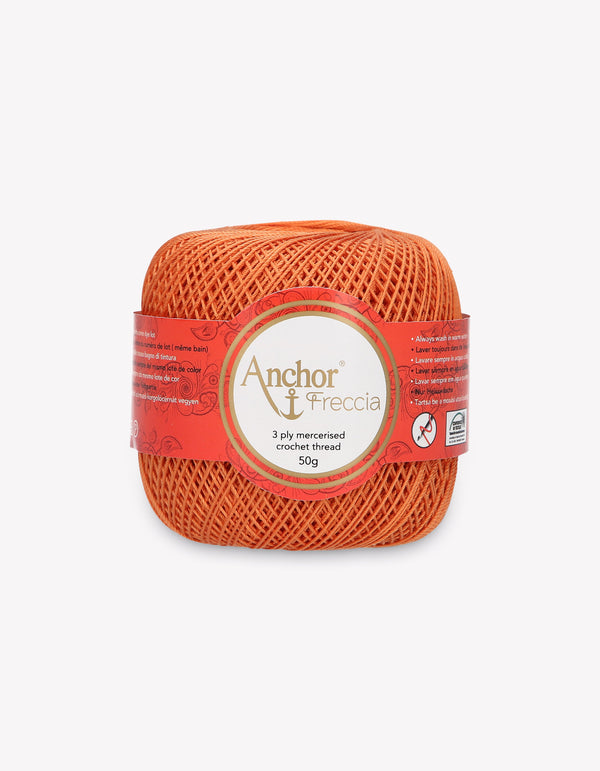 Anchor Freccia 12 Crochet Yarn 3ply 50g Ball - Dark Orange (1003)