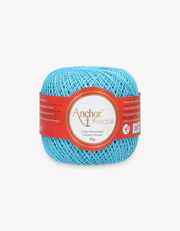 Anchor Freccia 12 Crochet Yarn 3ply 50g Ball - Aquamarine Blue (1442)